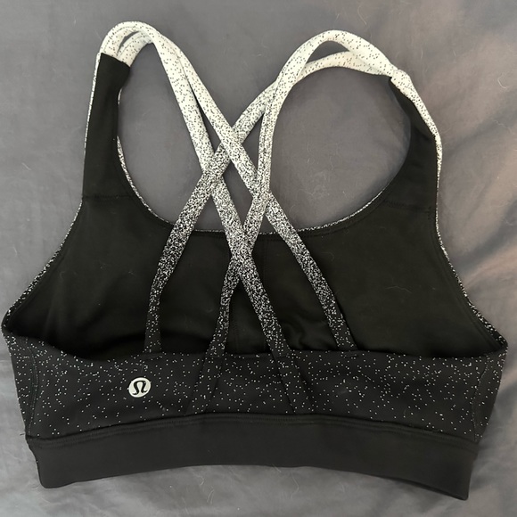 Lululemon Energy Bra Ombre Speckle Black White nwot size 4 - Picture 4 of 5